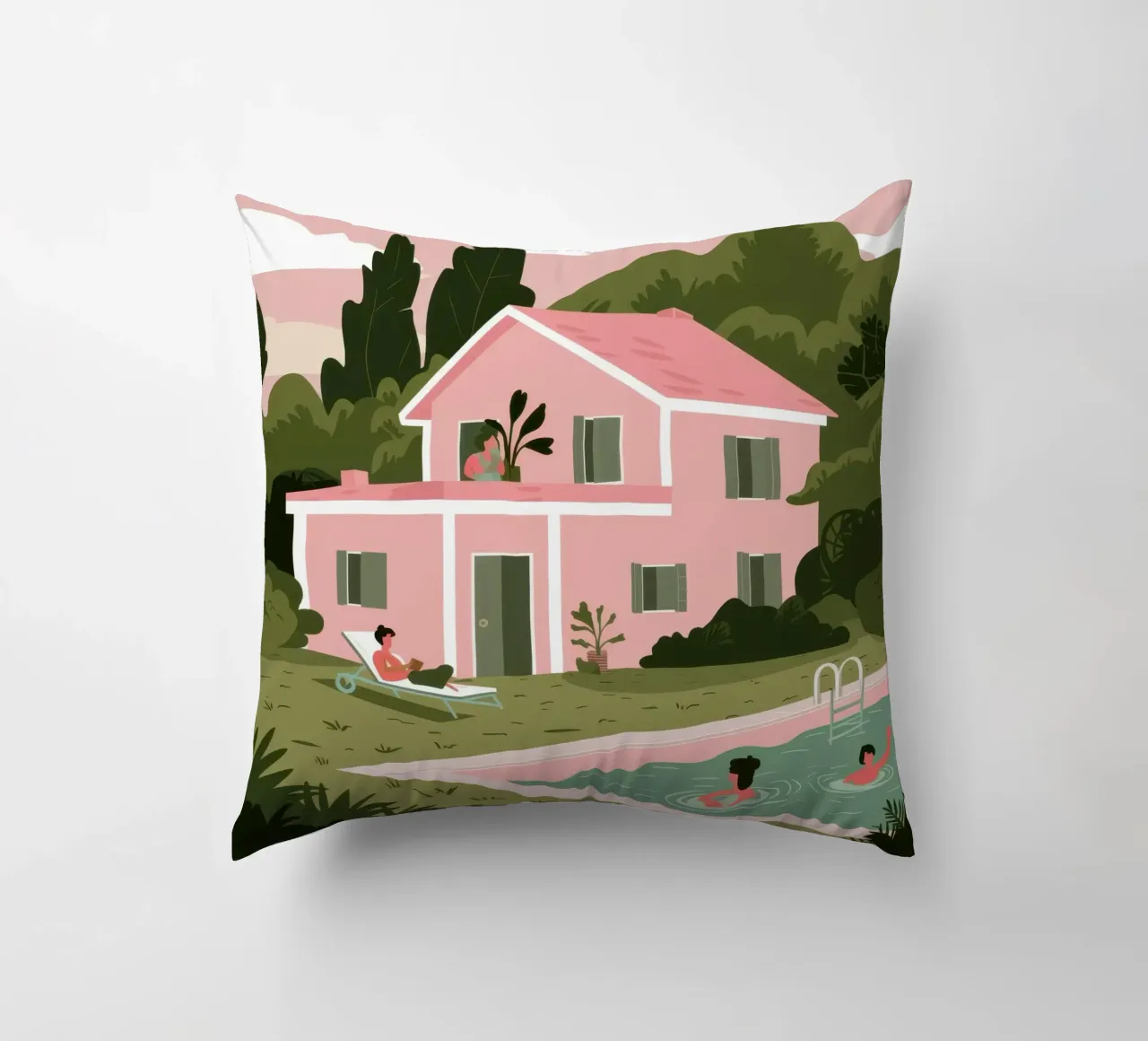 Pink Villa Dreams cuscino da Line Fable