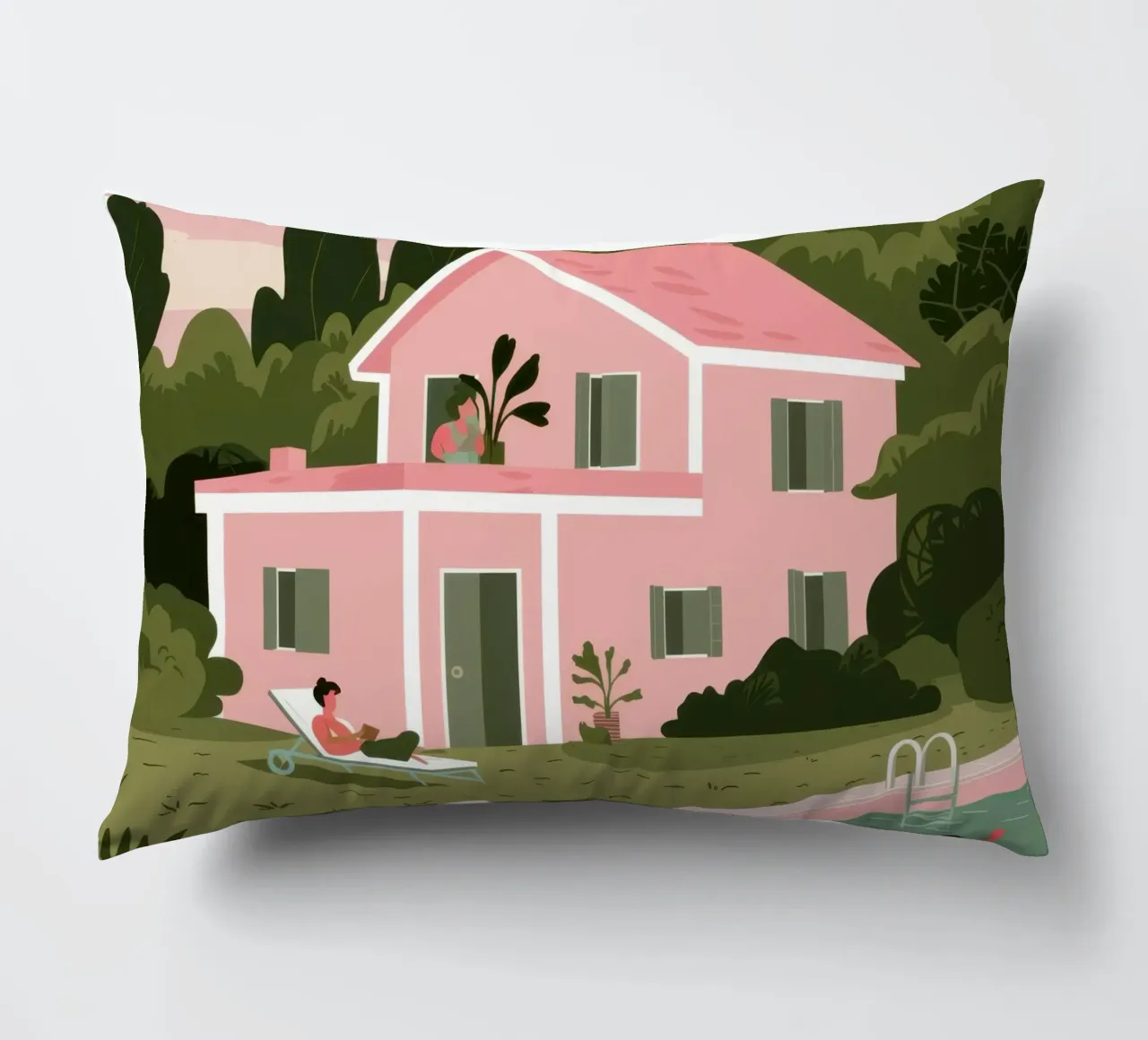 Pink Villa Dreams cuscino da Line Fable