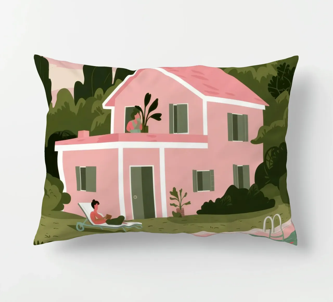 Pink Villa Dreams cuscino da Line Fable