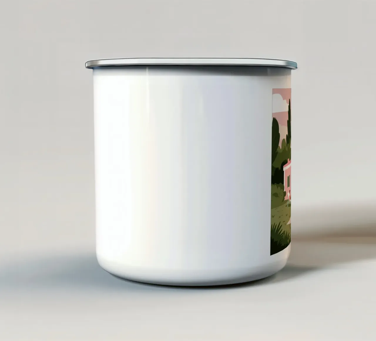 Pink Villa Dreams tazza in smalto da Line Fable