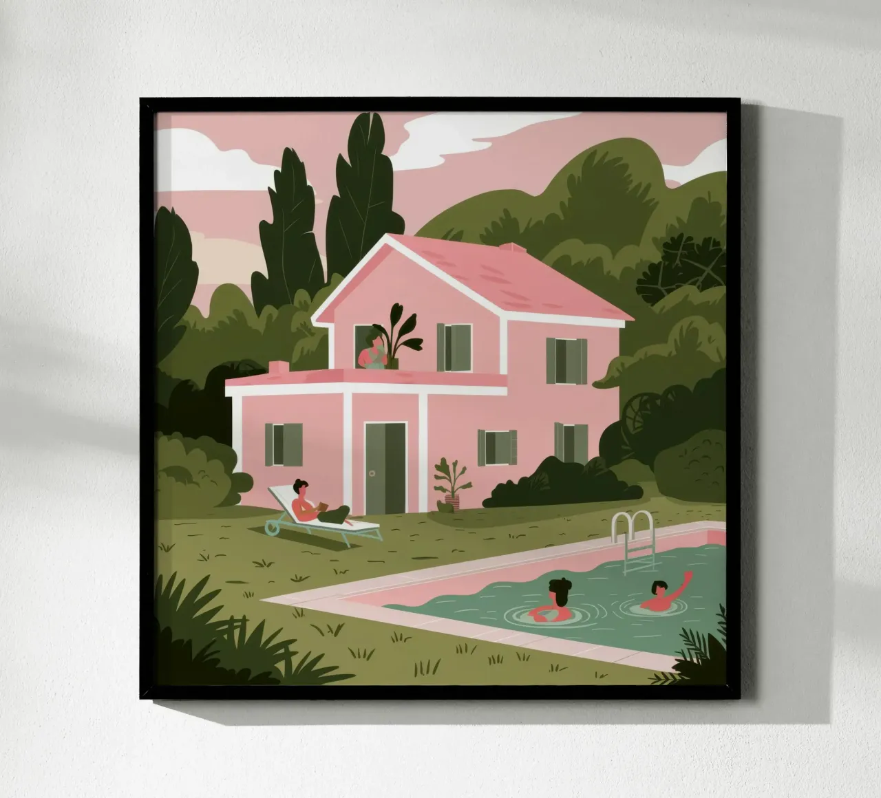 Pink Villa Dreams carta hahnemühle da Line Fable
