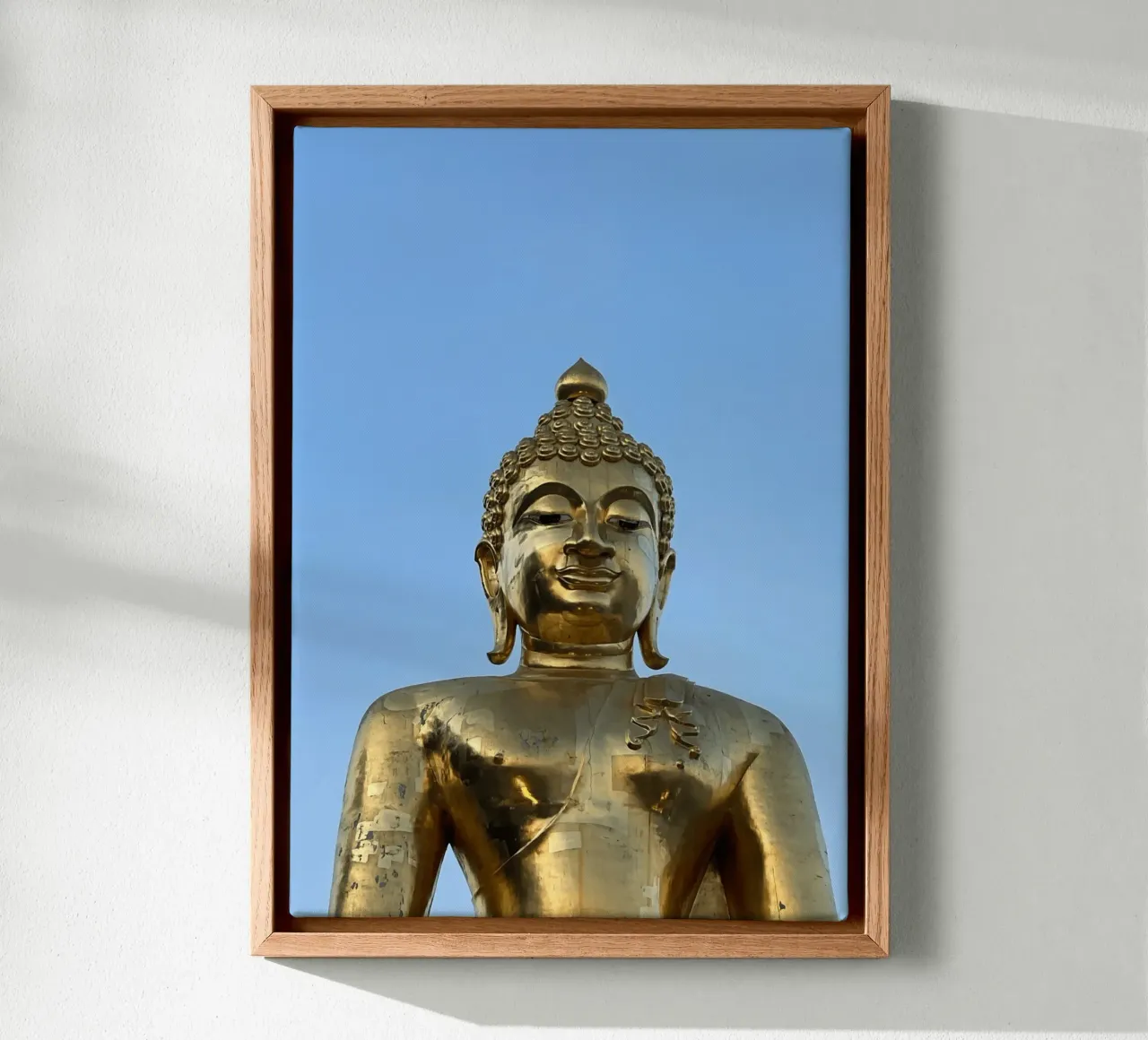 Gouden Boeddha, Thailand canvas met Baklijst van Roamance Studio