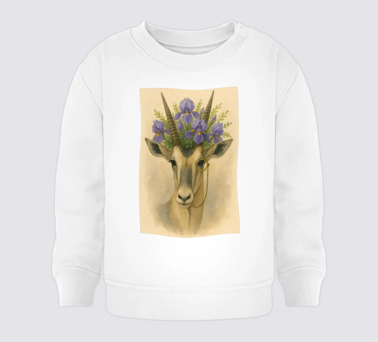 The Noble Plains walker: Iris-Crowned Elegance baby sweatshirt by Graceful Desine