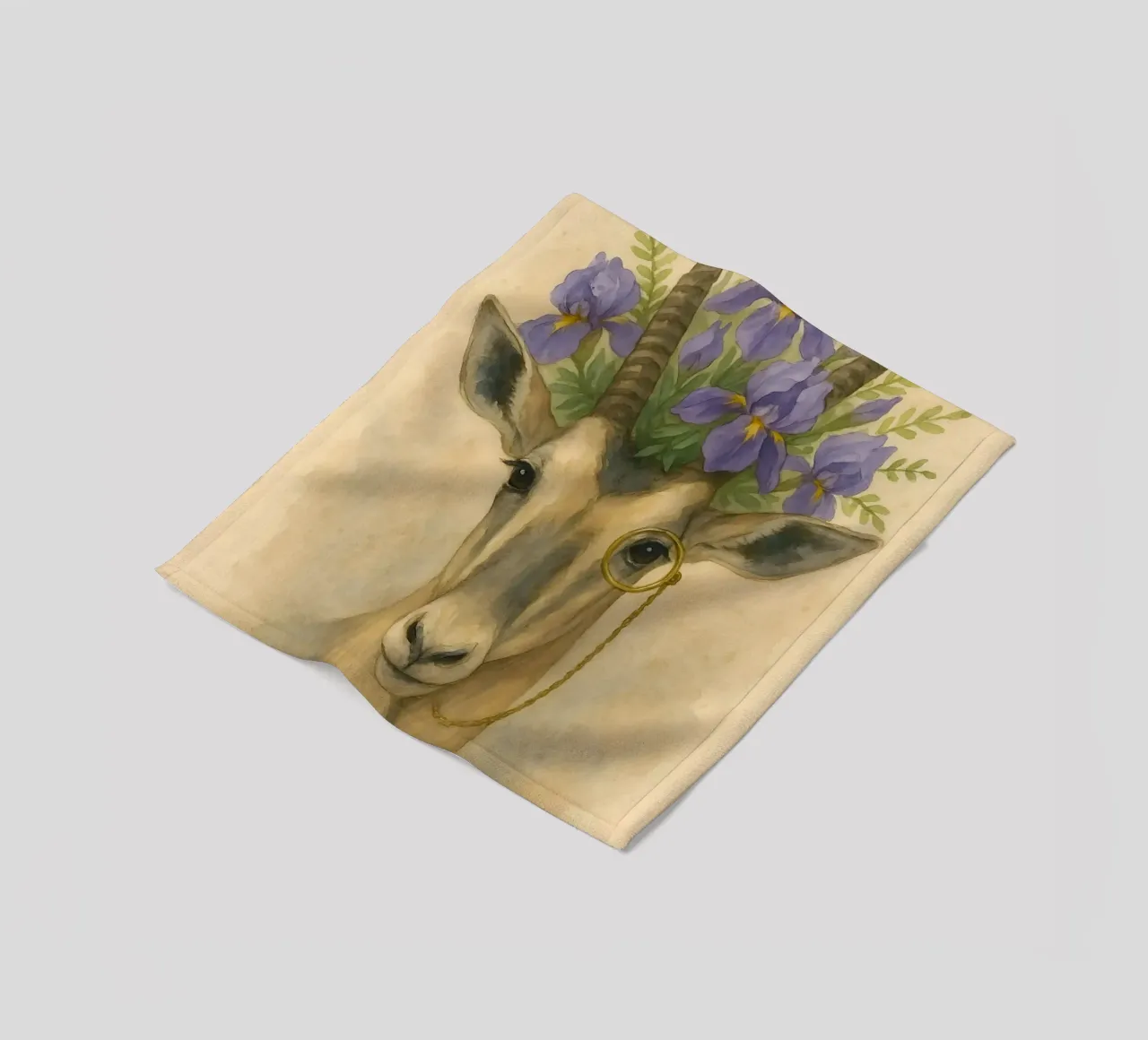 The Noble Plains walker: Iris-Crowned Elegance fleece blanket by Graceful Desine