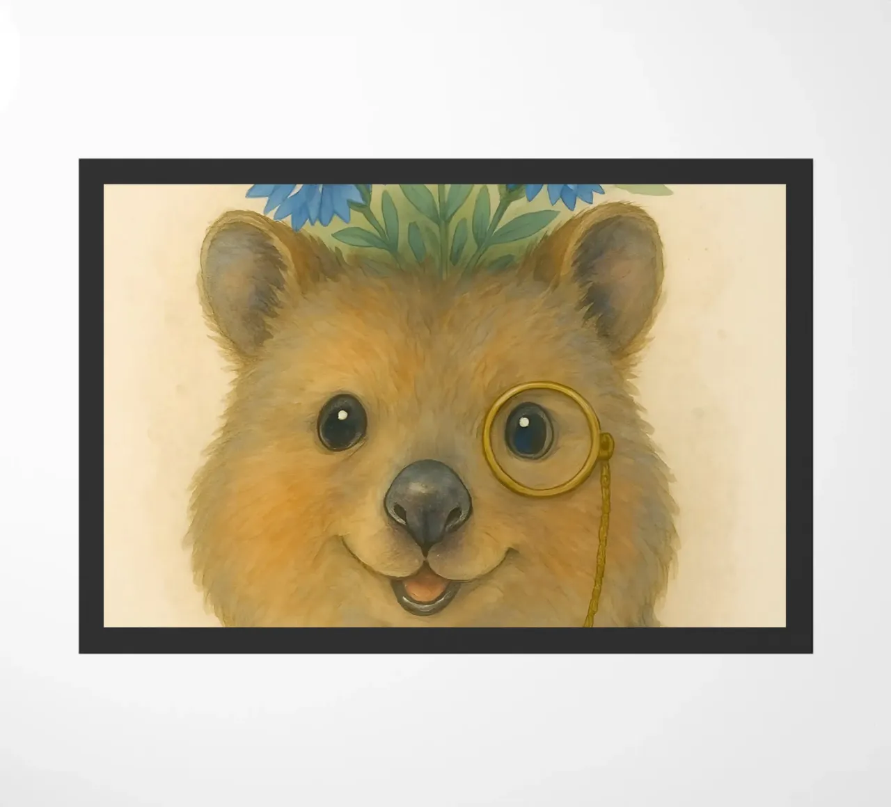 Lo studioso allegro: Quokka con fiordalisi zerbino da Graceful Desine