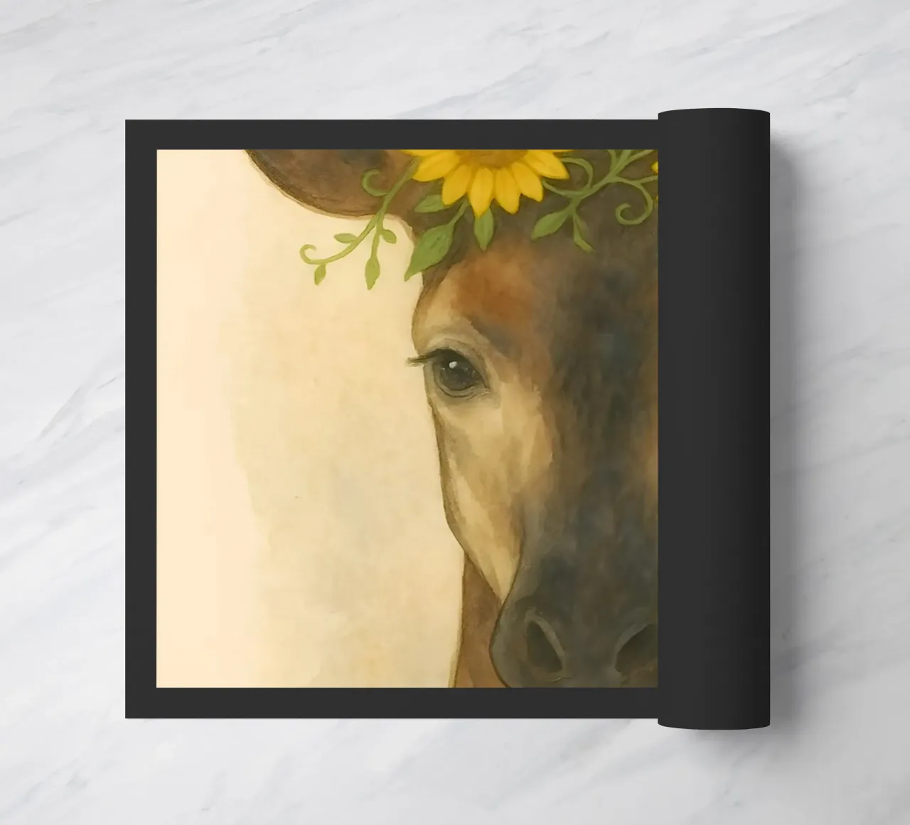 Grazia d'oro: Cervo con corona di girasoli zerbino da Graceful Desine