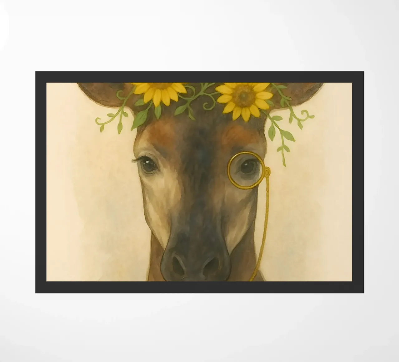 Grazia d'oro: Cervo con corona di girasoli zerbino da Graceful Desine