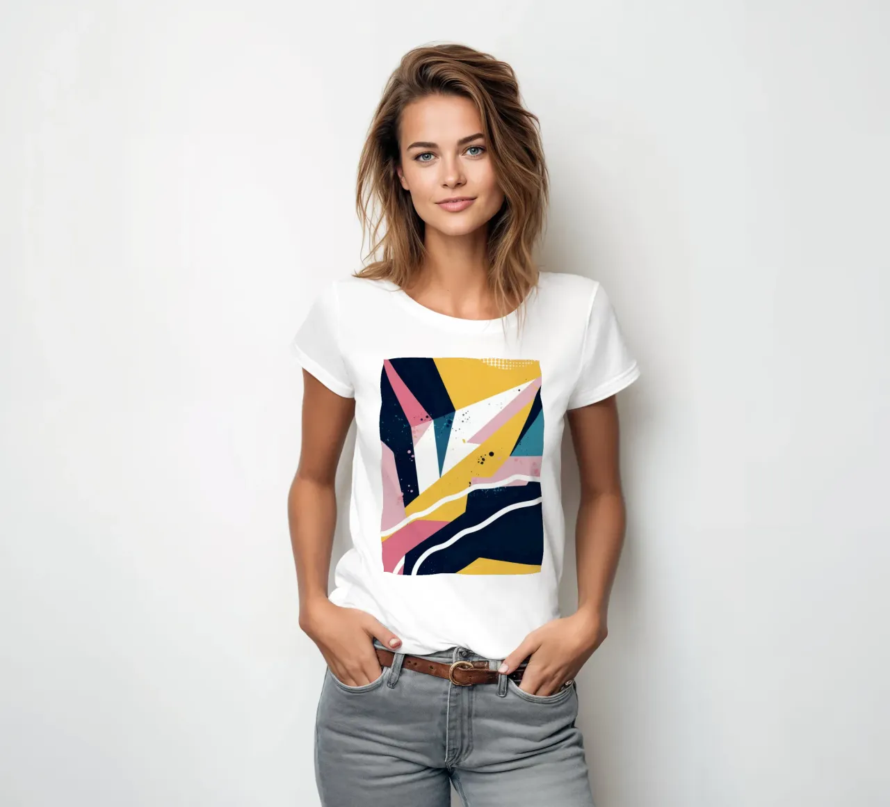 Dynamisch Geometrisch Abstract dames t-shirt getailleerd van Frosh Pallete