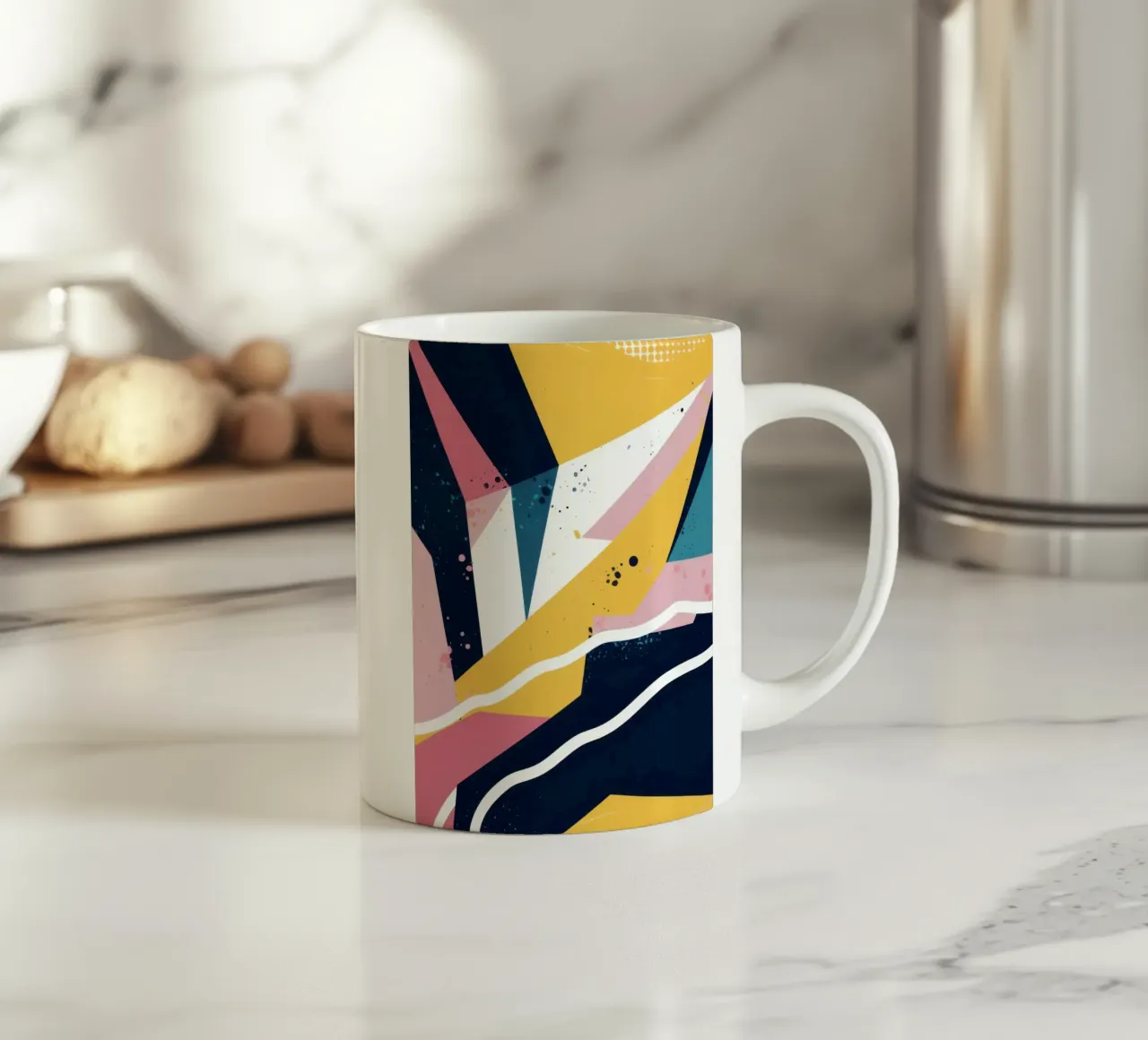 Dynamisch Geometrisch Abstract keramische mok van Frosh Pallete