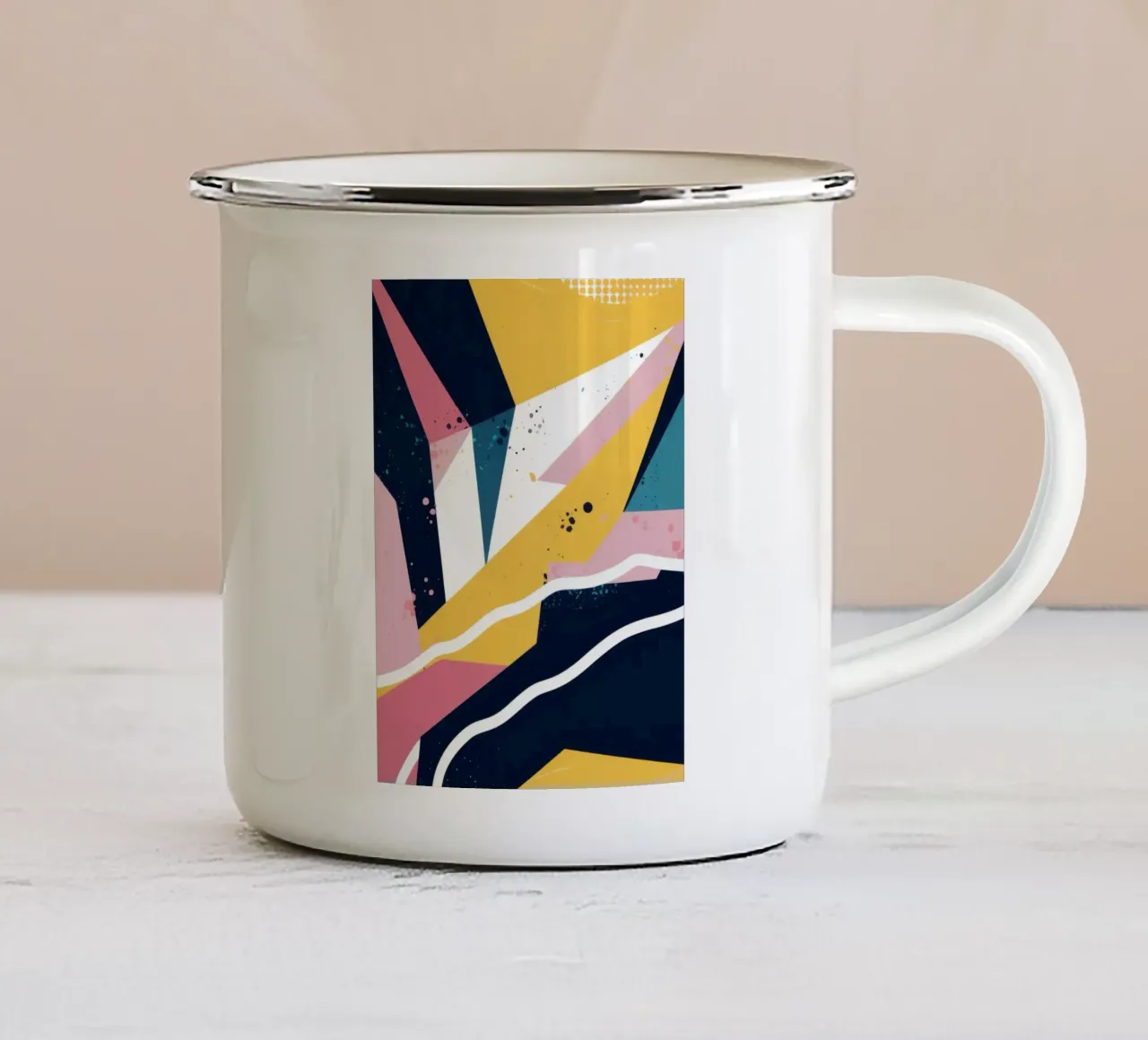 Dynamic Geometric Abstract enamel mug by Frosh Pallete