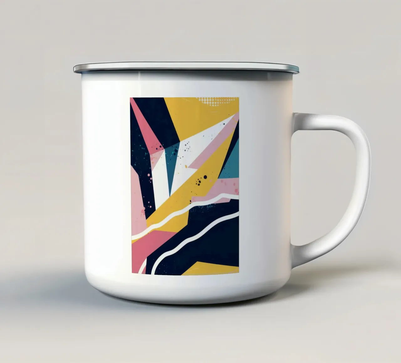 Dynamic Geometric Abstract enamel mug by Frosh Pallete