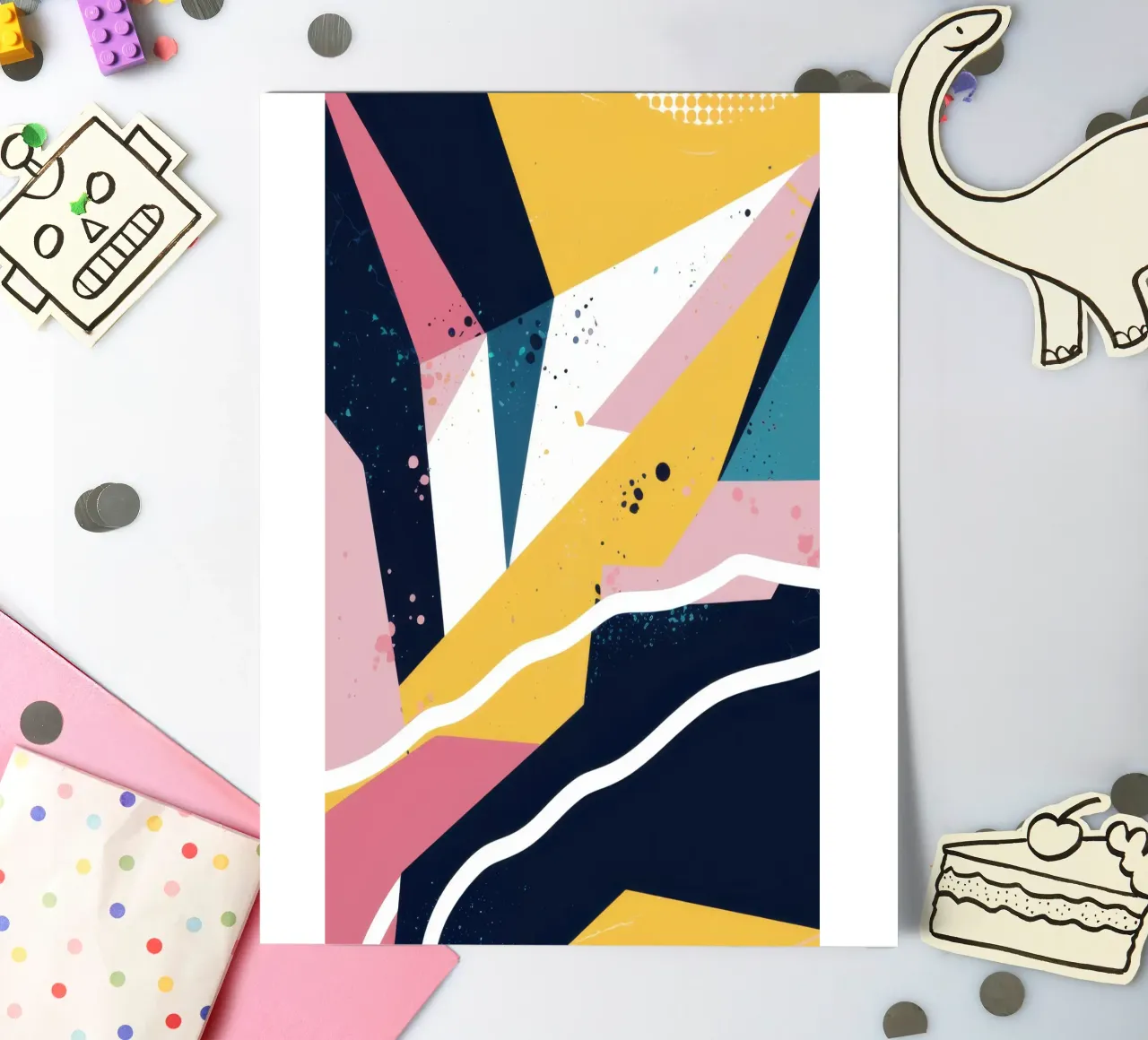 Dynamischer geometrischer Abstrakt Stickerbogen von Frosh Pallete