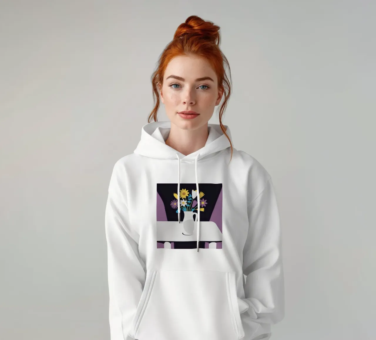 Bianco su bianco felpa con cappuccio da Lunar Valentina
