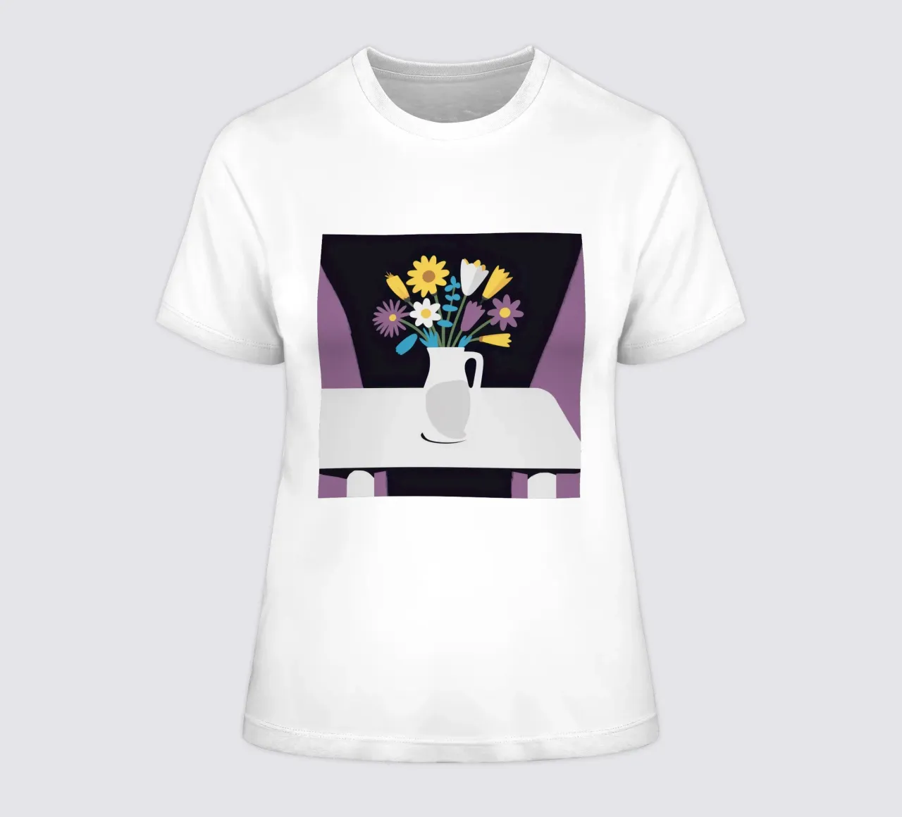 Bianco su bianco t-shirt da donna da Lunar Valentina