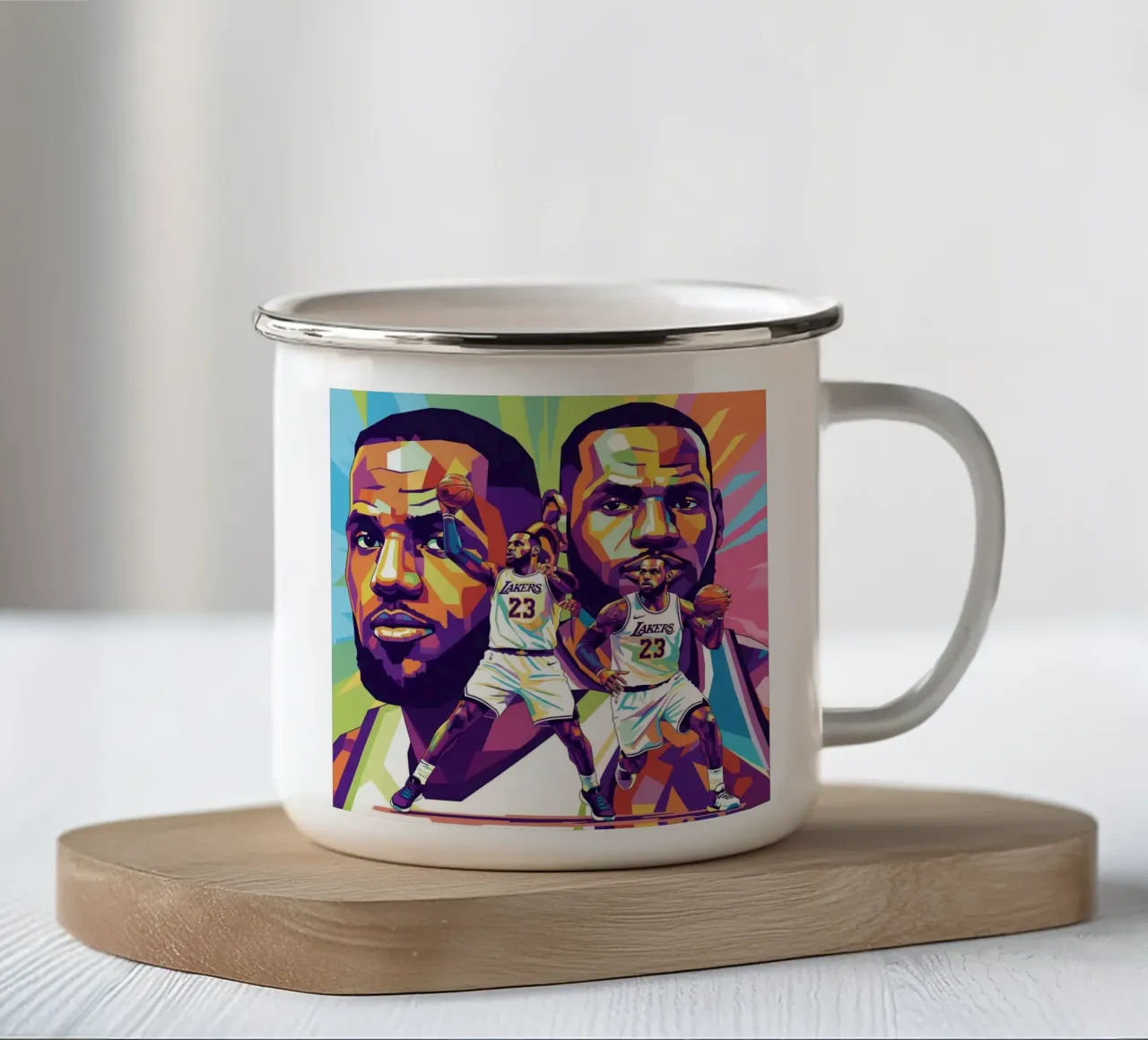 Lebron James artistic design tazza in smalto da Hantamrata