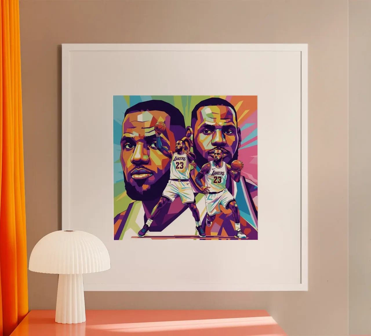 Lebron James artistic design poster con telaio in alluminio da Hantamrata