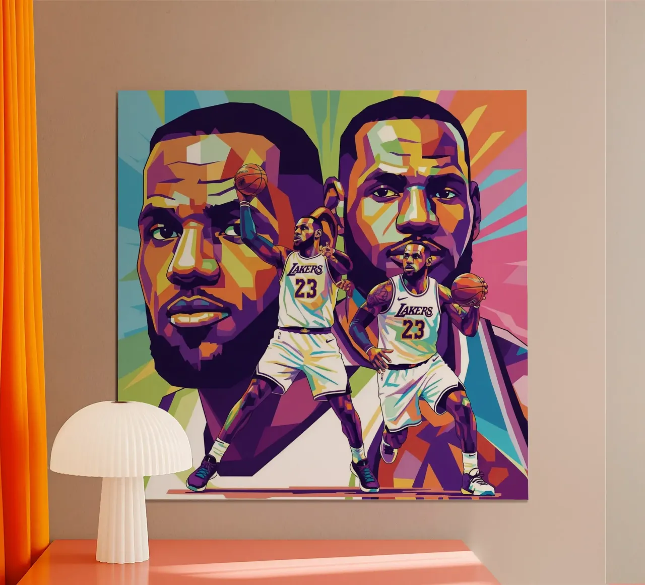 Lebron James artistic design poster con telaio in alluminio da Hantamrata