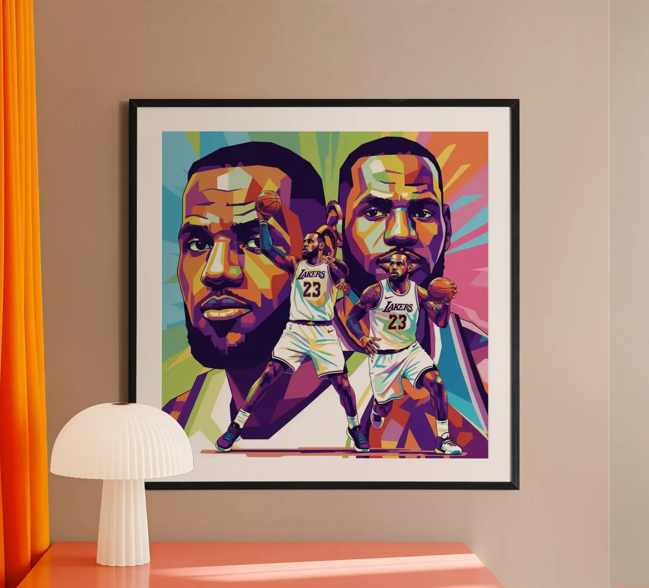 Lebron James artistic design poster con telaio in alluminio da Hantamrata
