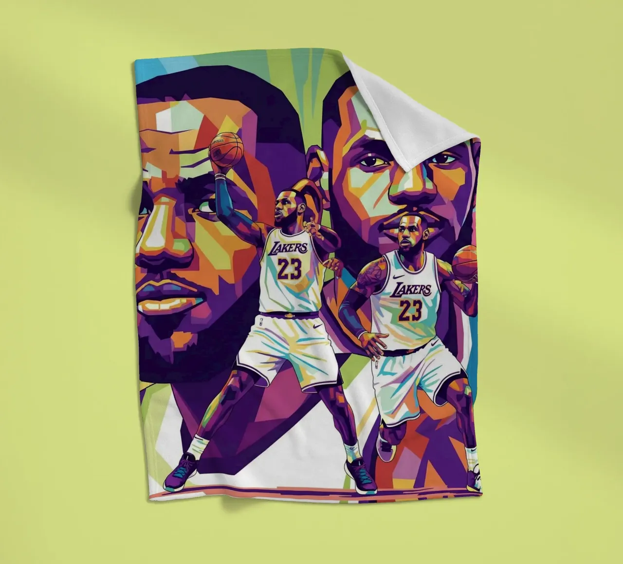 Lebron James artistic design fleece blanket by Hantamrata