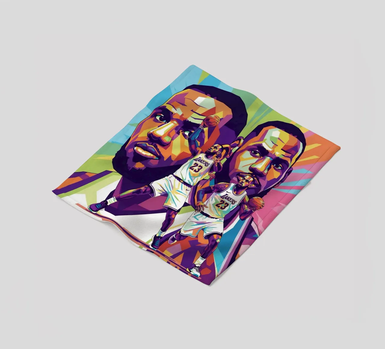 Lebron James artistic design fleece blanket by Hantamrata