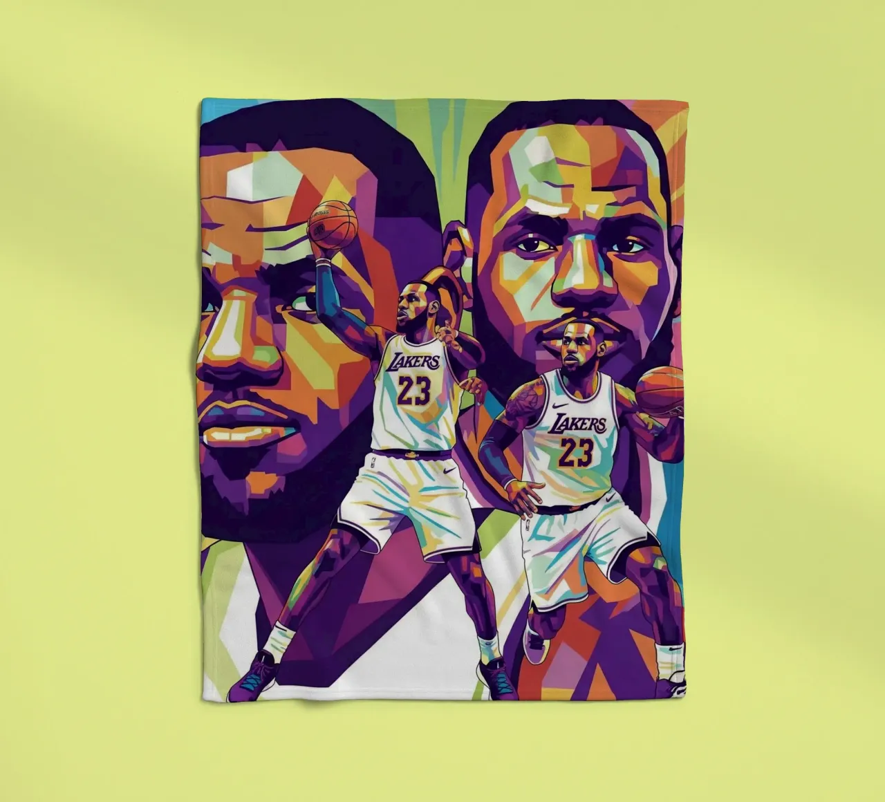 Lebron James artistic design fleece blanket by Hantamrata