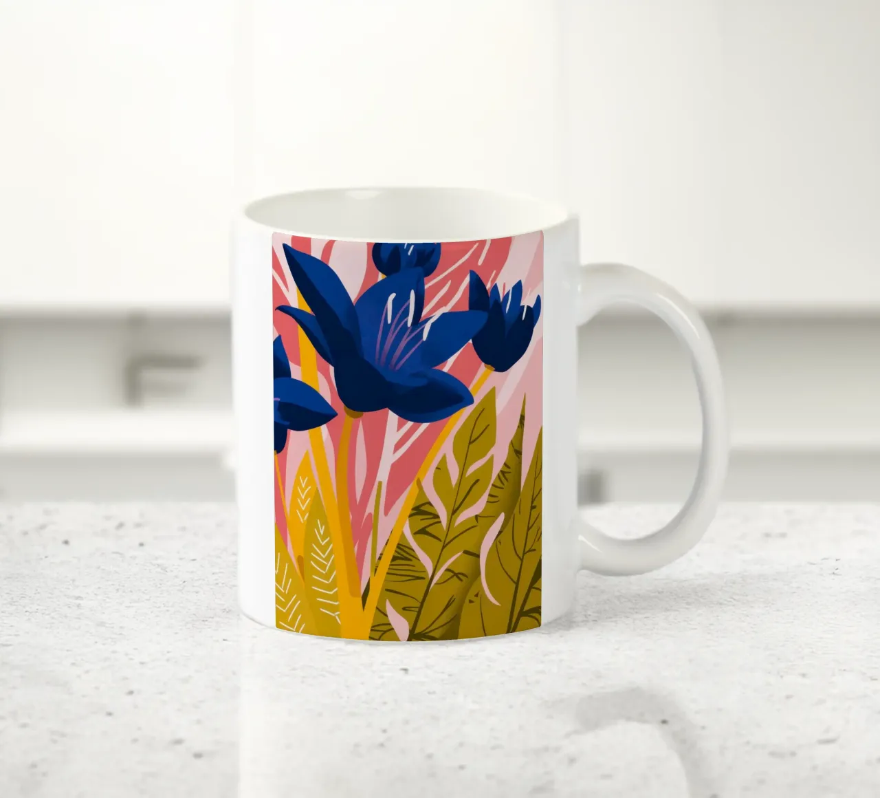 Sole Cobalto Fogliame tazza in ceramica da Line Fable