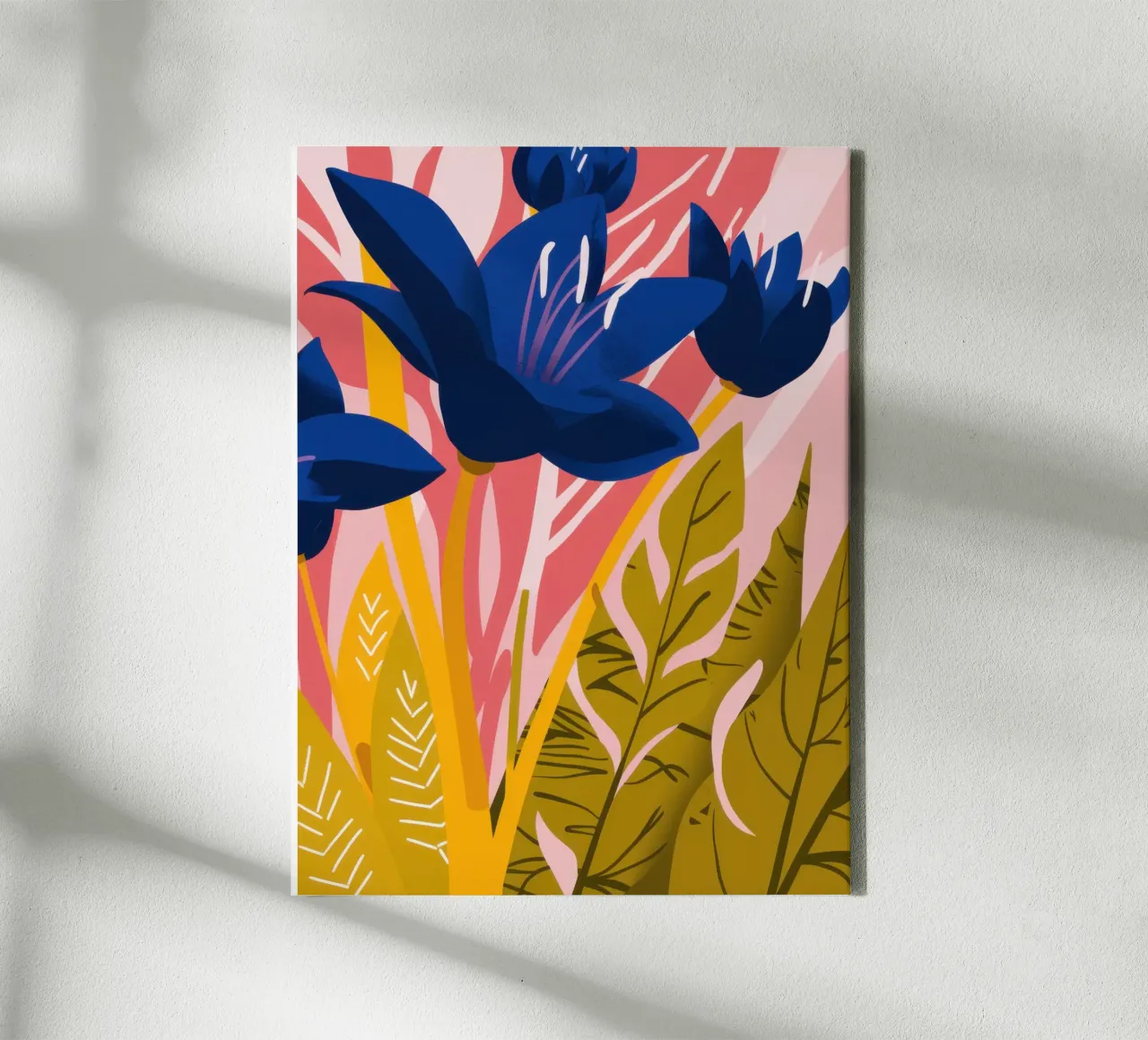 Kobalt zonblad canvas met Baklijst van Line Fable