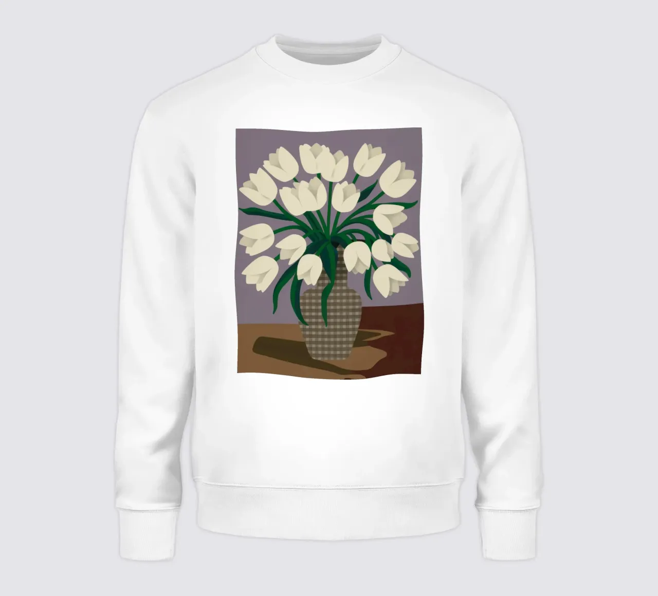 Tulipanes blancos clásicos sudadera de Lunar Valentina