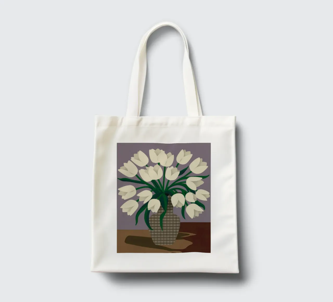 Tulipani bianchi classici borsa in juta da Lunar Valentina