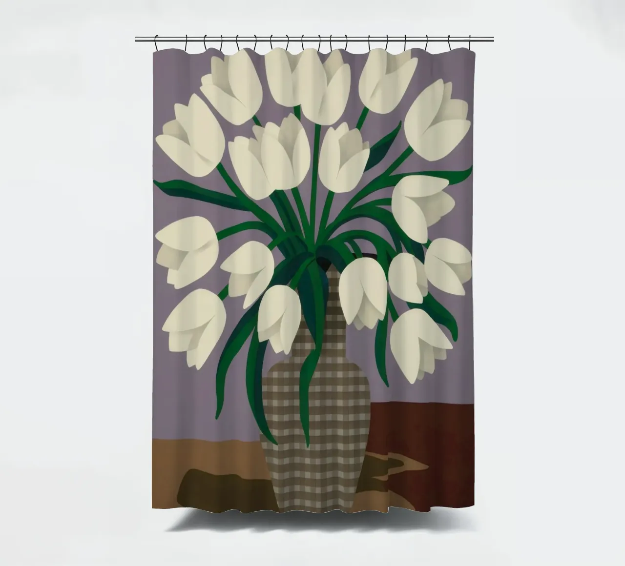 Tulipani bianchi classici tenda da doccia da Lunar Valentina