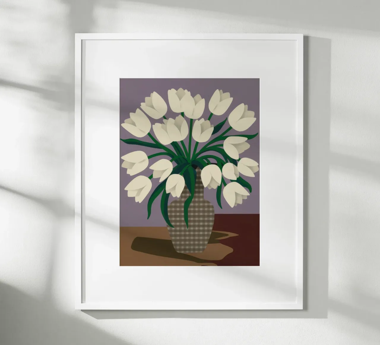 Tulipani bianchi classici poster da Lunar Valentina