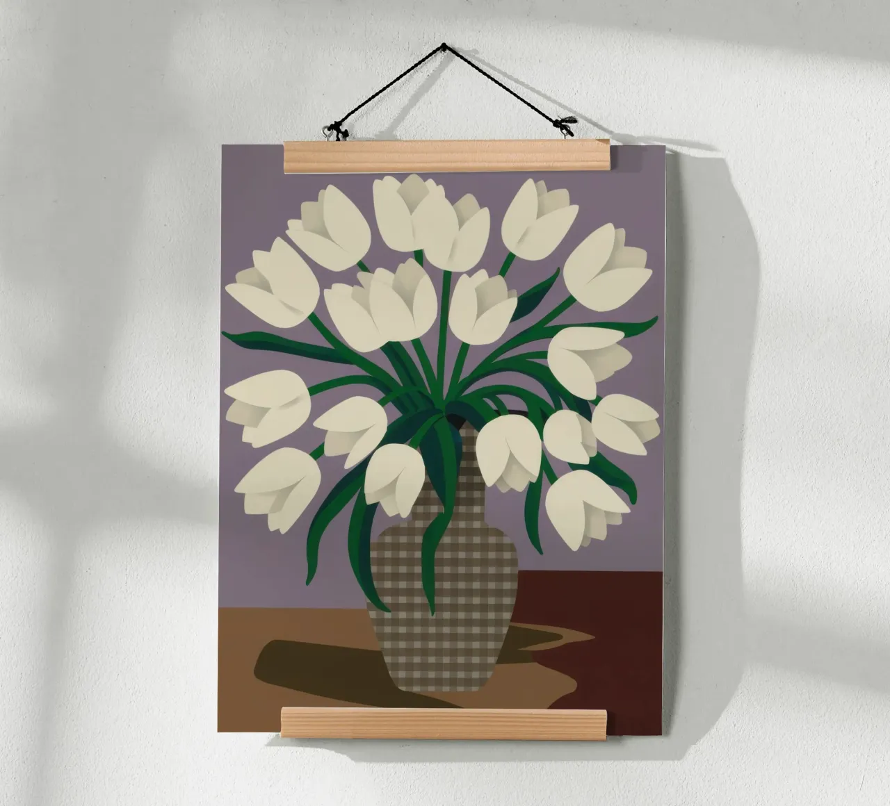 Tulipani bianchi classici poster da Lunar Valentina
