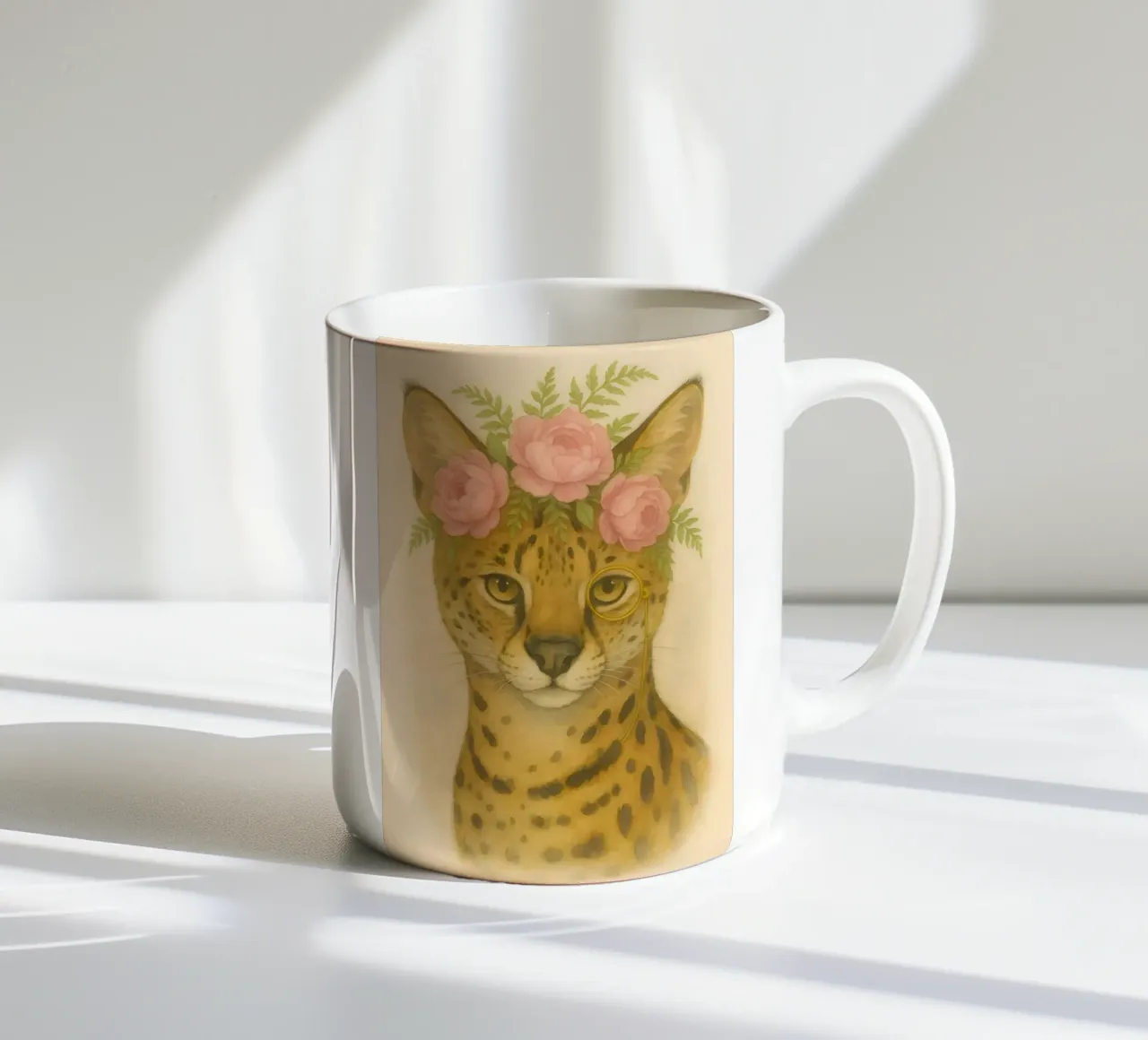 Regal Wild: Serval in fiore tazza in ceramica da Graceful Desine