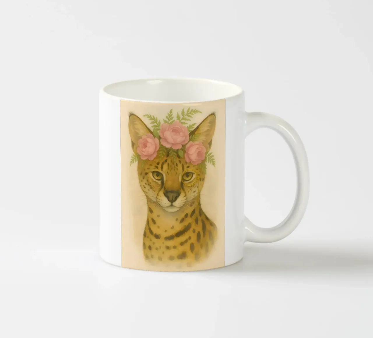 Regal Wild: Serval in fiore tazza in ceramica da Graceful Desine