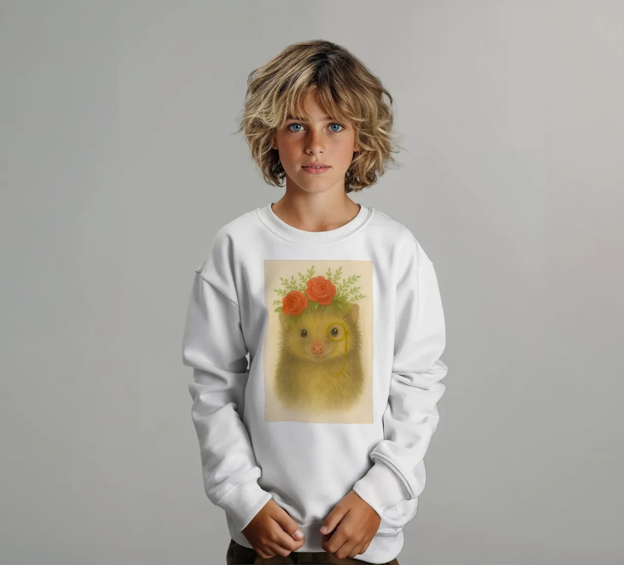 Incantevole Prickles: Riccio con rose felpa bambino da Graceful Desine