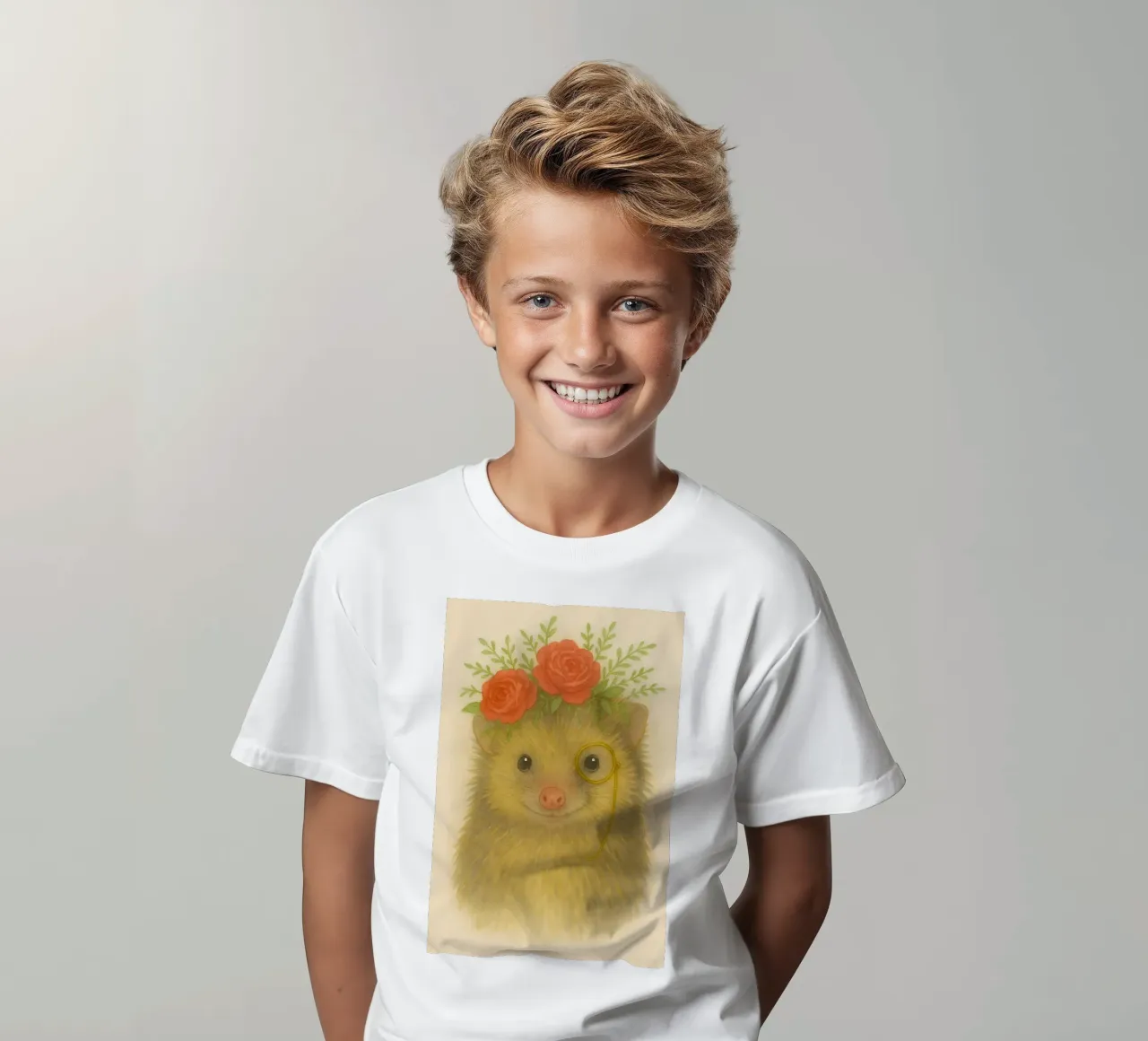 Incantevole Prickles: Riccio con rose t-shirt bambini da Graceful Desine