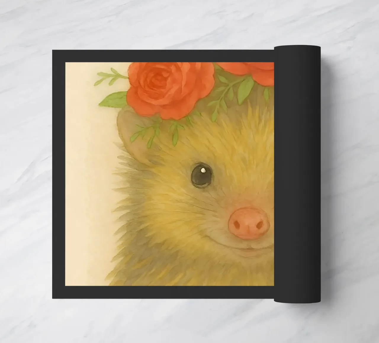 Incantevole Prickles: Riccio con rose zerbino da Graceful Desine