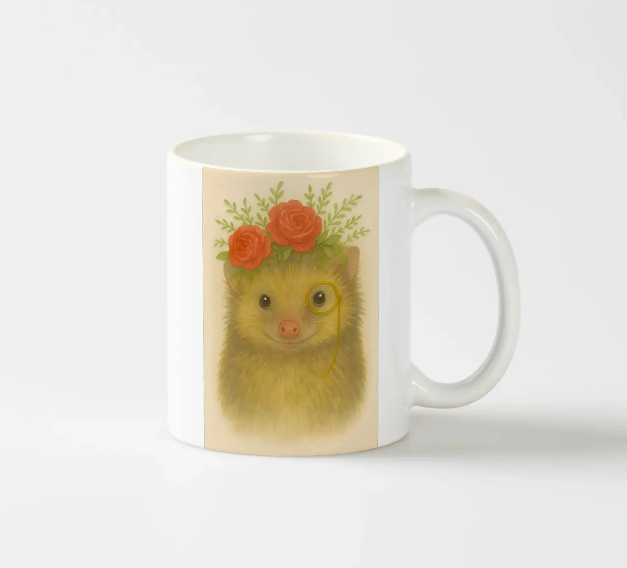 Incantevole Prickles: Riccio con rose tazza in ceramica da Graceful Desine