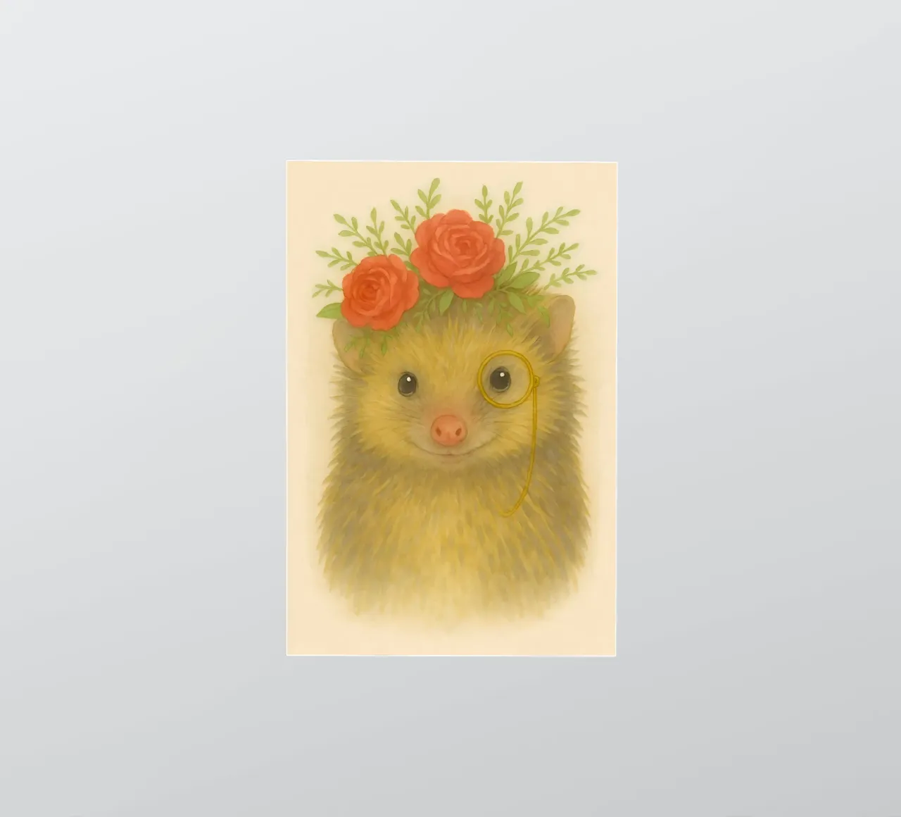 Charming Prickles: Hedgehog with Roses sticker by Graceful Desine