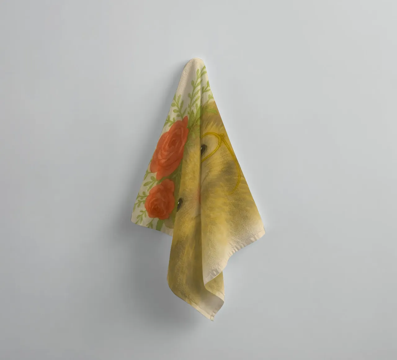 Charming Prickles: Hedgehog with Roses towel by Graceful Desine