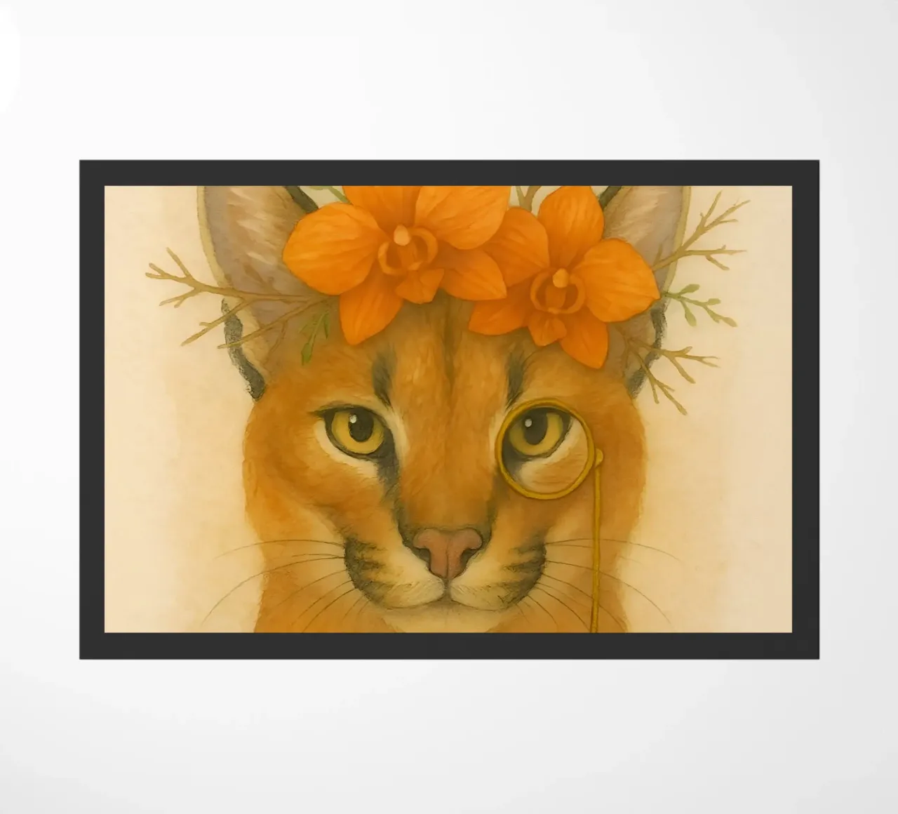Sguardo d'oro: Caracal con orchidee zerbino da Graceful Desine