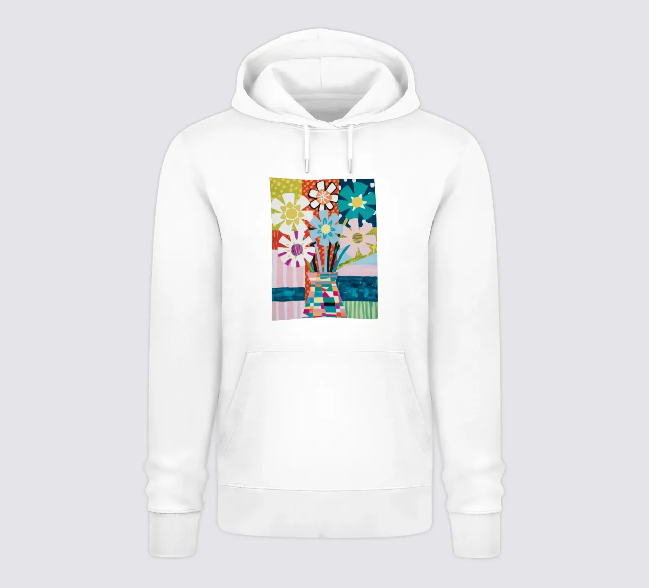 Bouquet di vasi patchwork felpa con cappuccio da Obs Canvas