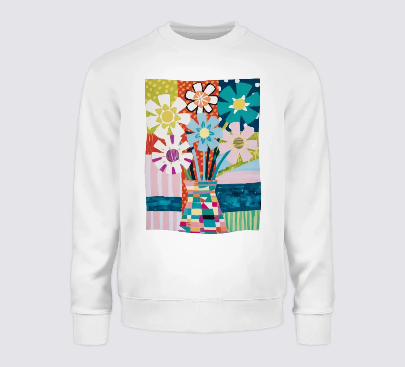 Patchwork vaasboeket sweatshirt van Obs Canvas