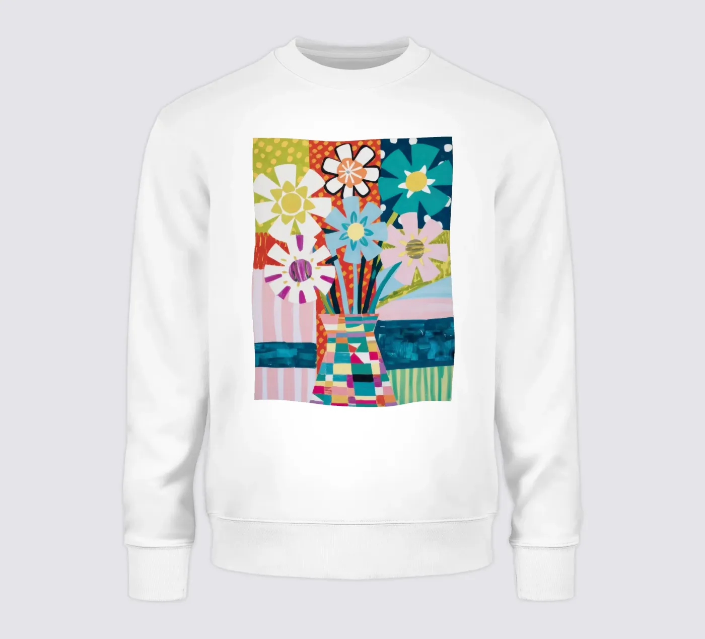 Patchwork vaasboeket sweatshirt van Obs Canvas