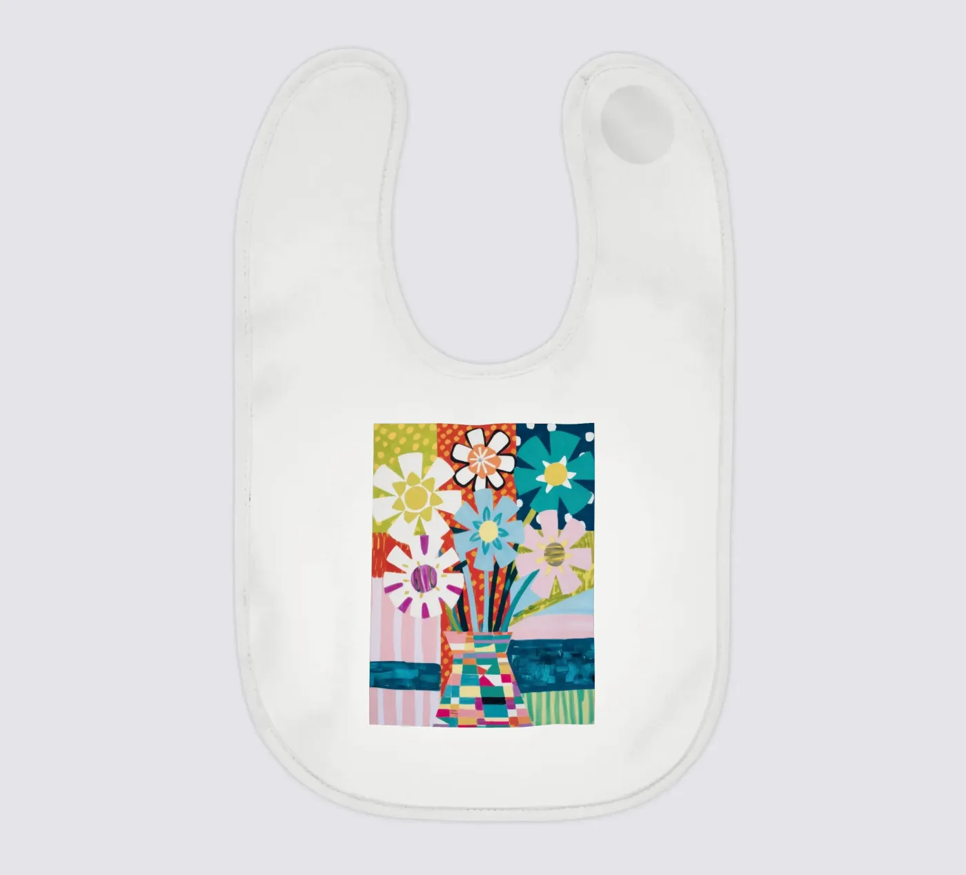 Patchwork Vase Blumenstrauß Babylätzchen von Obs Canvas