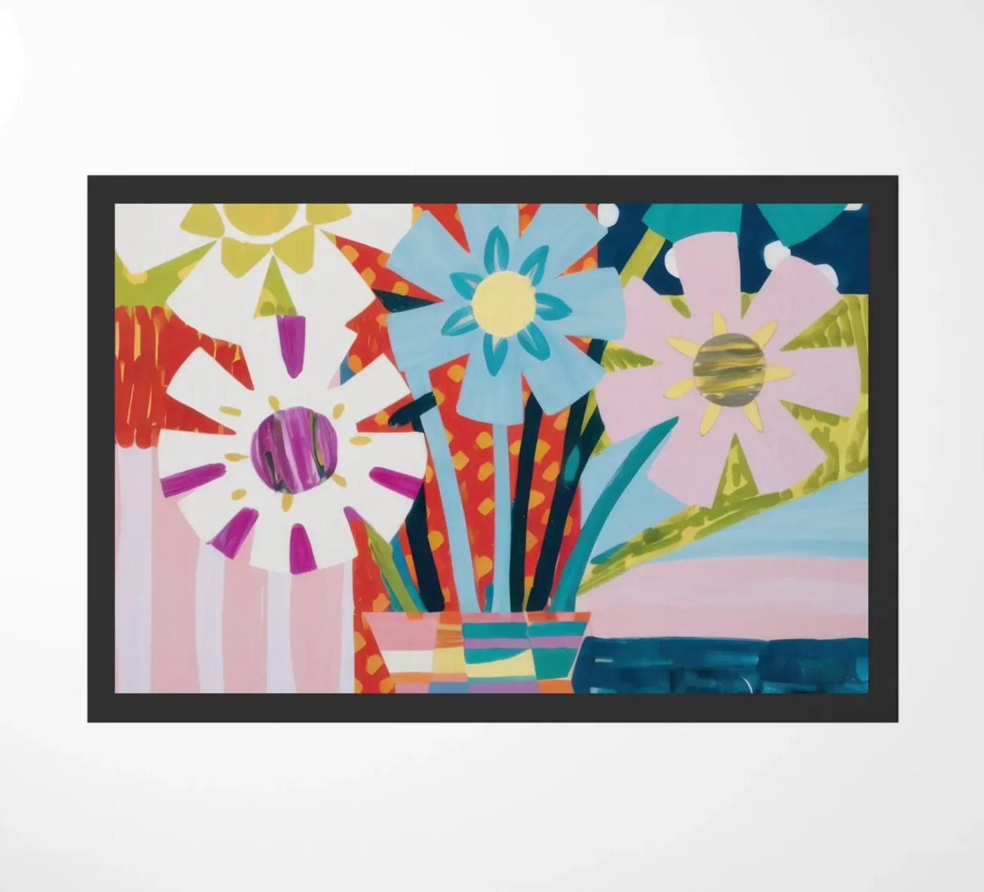 Patchwork Vase Bouquet paillasson de Obs Canvas