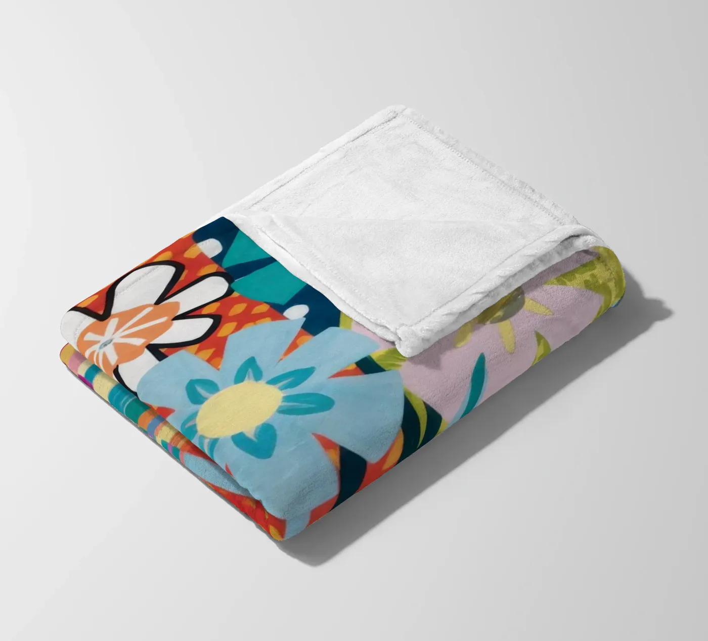 Patchwork vaasboeket fleecedeken van Obs Canvas