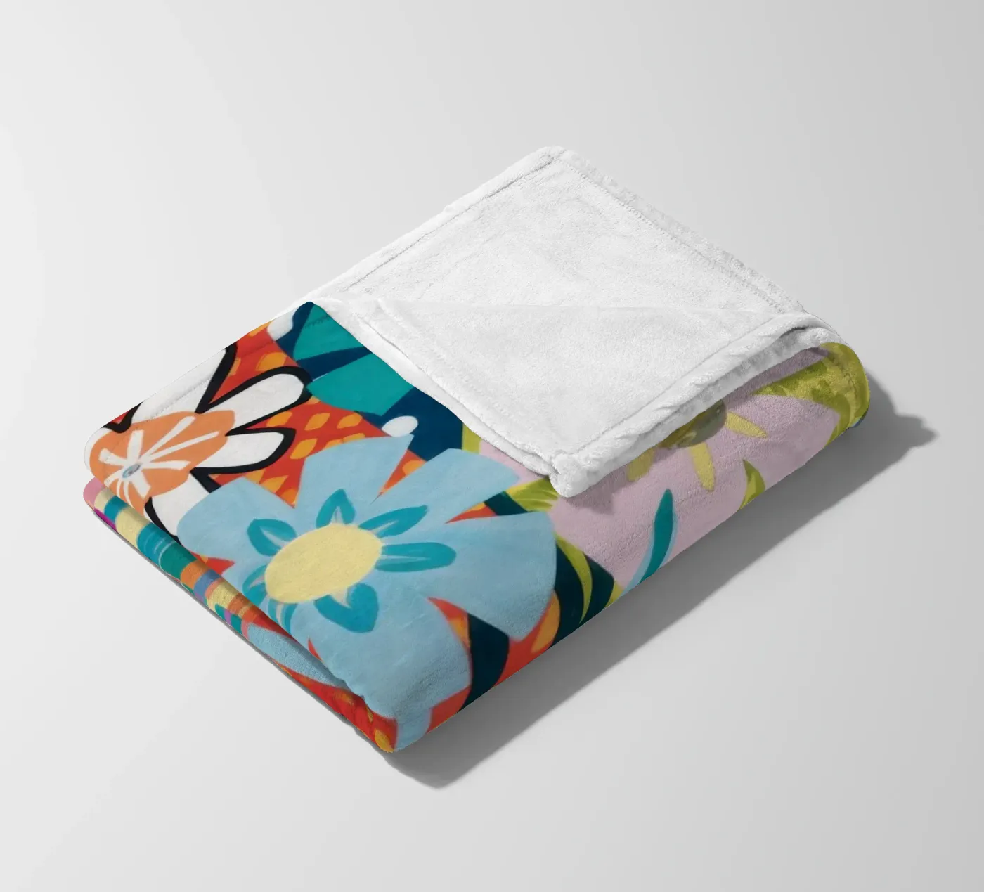 Patchwork Vase Bouquet Fleecedecke von Obs Canvas