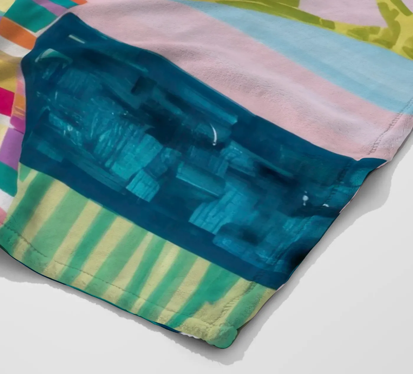 Patchwork vaasboeket fleecedeken van Obs Canvas