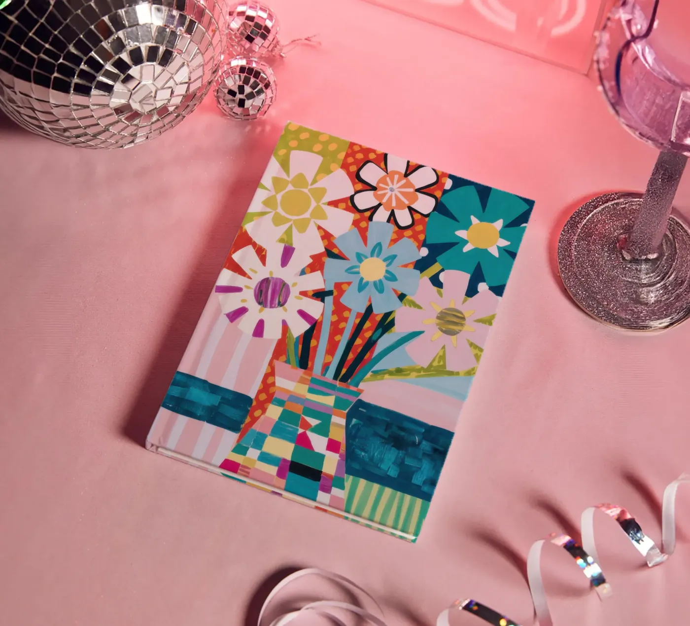 Patchwork Vase Bouquet notebook by Obs Canvas